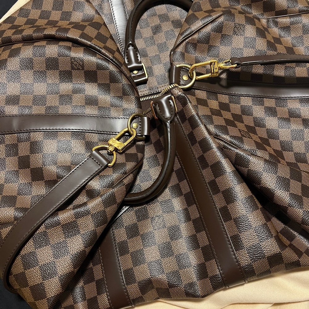 Louis Vuitton Brown Checkered Travel Bag